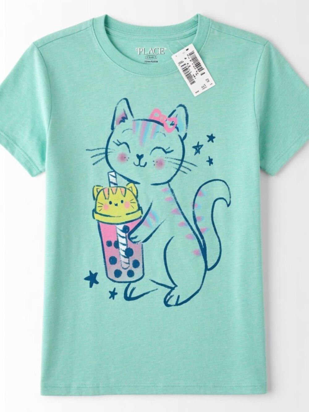 NWT + Orig Packaging Children's Place Cat Bubble Tea | Spearmint | Size 7/8